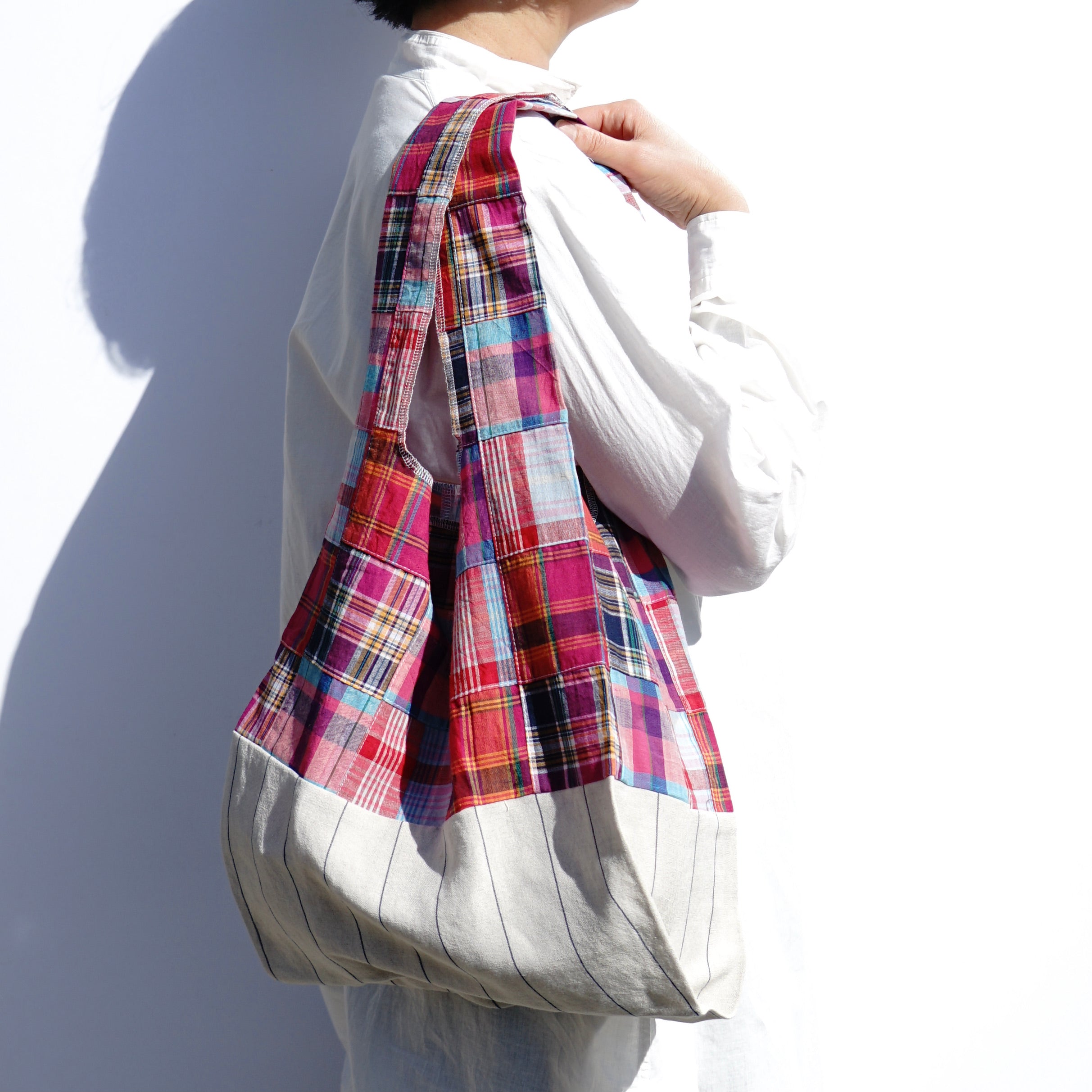 Shoulder bag 　patchwork pink / 202101ECO02