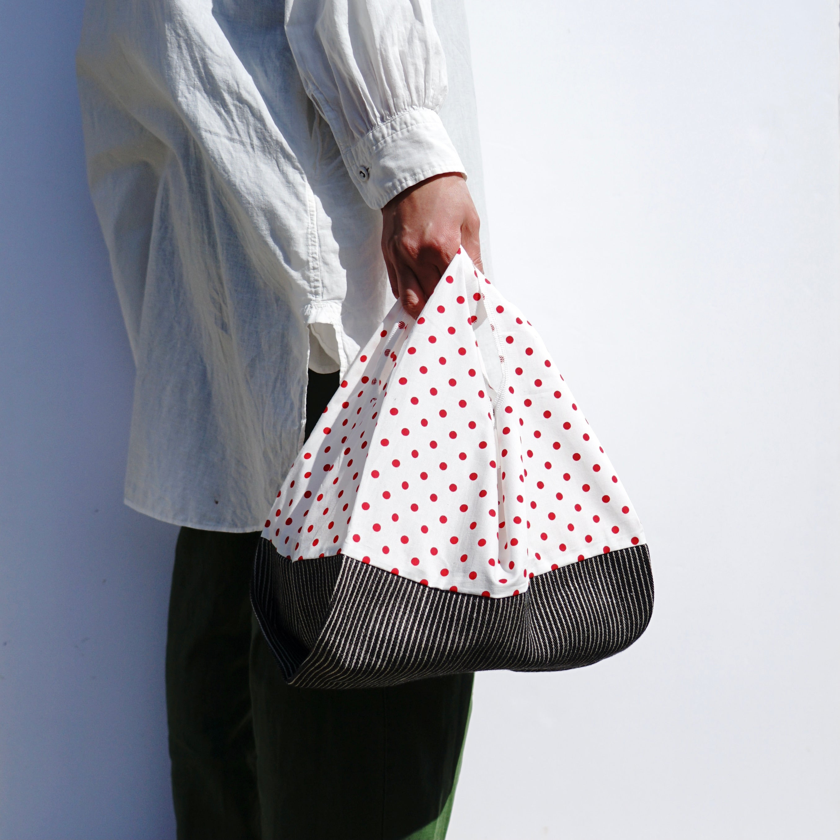 Lunch box bag　polka dots red / 202101ECO10